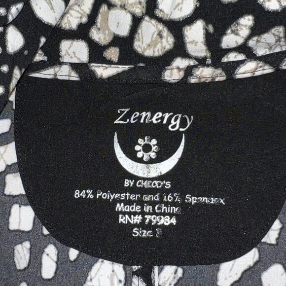 Chico’s Zenergy Jacket Black white Size 3 - Picture 3 of 9